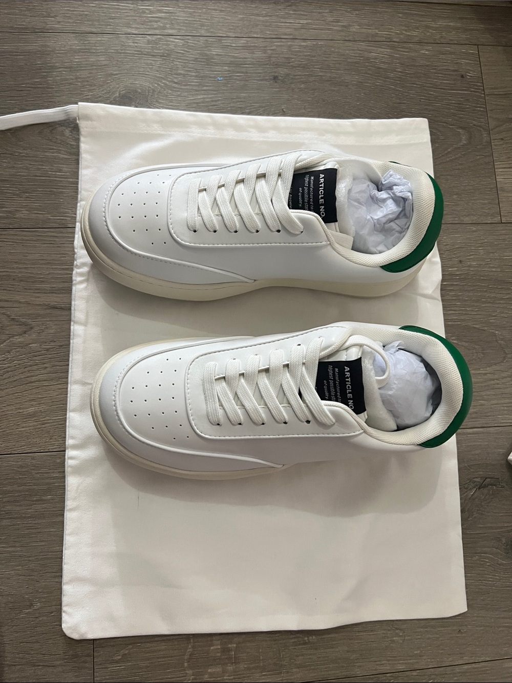 Burger Low-Top Men’s White/Green Trainers - Picture 7 of 12